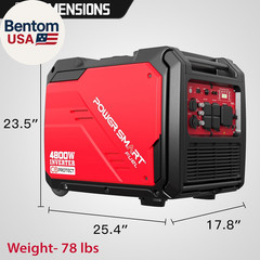 5000 Watt Portable Inverter Generator with Electric Start, 30 Amp for Home Use a