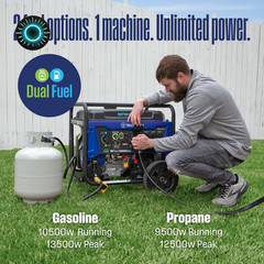 13500 Peak Watt Dual Fuel Home Backup Portable Generator Remote Electric Start