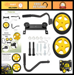 Generator Wheel Kit for 2800-4750W Generators – Folding Handle, Never-Flat Tires