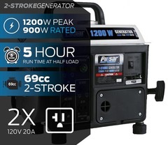 1200w Carrying Handle Pg1202sa Gaspowered Portable Generator 1200w Black/white