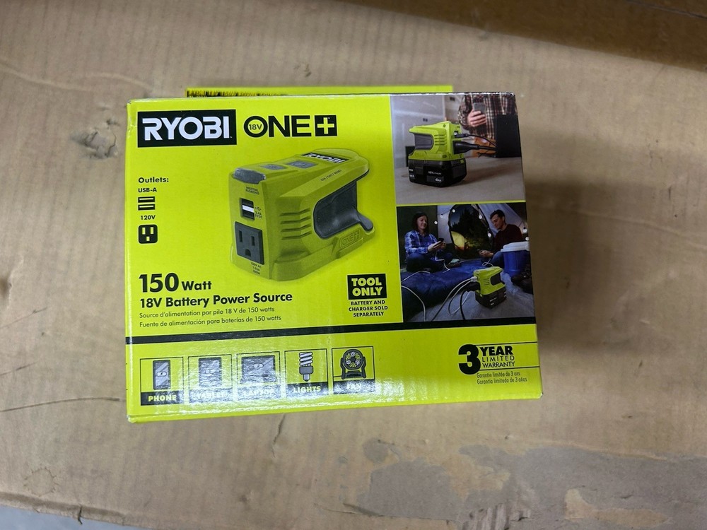 Ryobi Portable Battery Inverter 18V 150-Watt Power Source