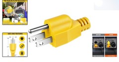 Neutral Ground Bonding Plug for RV Inverter Generators – NEMA 5-15P, 120V, Ye…
