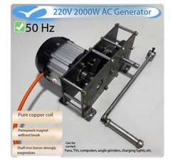 AC 220V 2000W 50Hz Hand-Crank Generator for Home Use with Neodymium Magnet