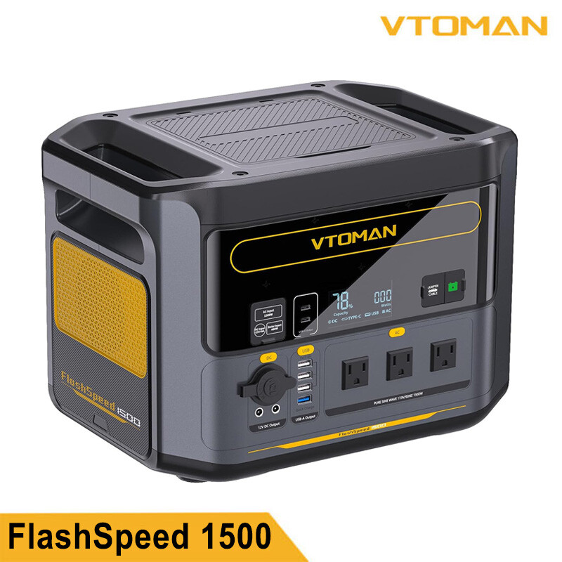 VTOMAN FlashSpeed 1500 Portable Power Station 1500W 1548Wh 1 Hour Fast Charge US