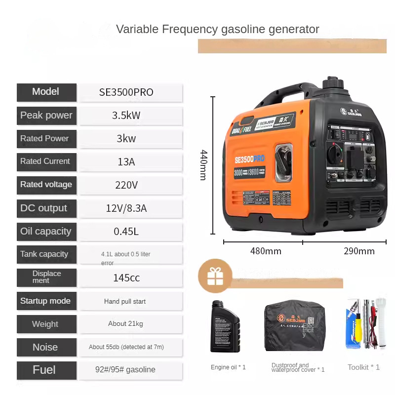 Silent 220v High Power Small Portable Mobile Electric/remote Start Generator