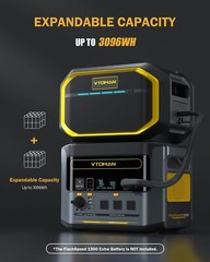 VTOMAN FlashSpeed 1500 Power Station+Extra Battery 3096Wh+200W Panel Refurbished