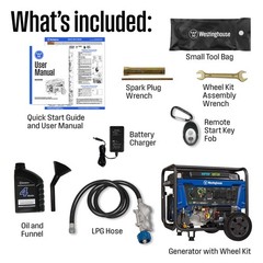 Westinghouse 12500 Watt Dual Fuel Home Backup Portable Generator Remote Electric