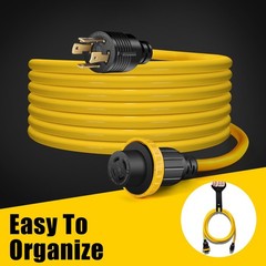 LAZMUMI 30 Amp Generator Extension Cord 4 Prong 125/250V Up to 25FT, 30A