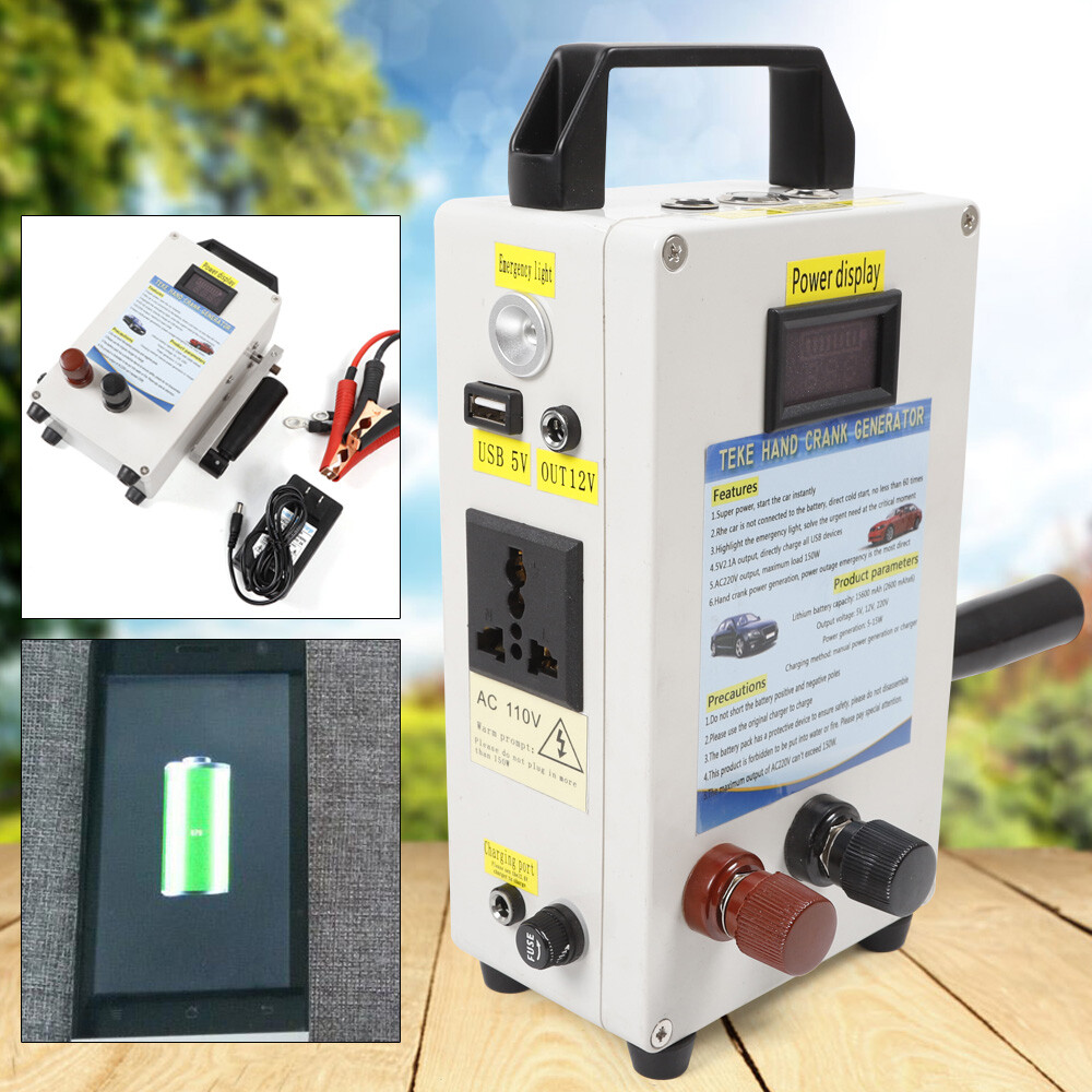 Emergency Survival Power Energy 150W Portable Manual Hand Crank Dynamo Generator