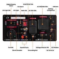 Inverter Generator 6000W for Sensitive Electronics, 120V/240V, Electric Start