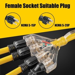 LAZMUMI 30 Amp to 110 Outdoor Generator L14-30P/5-20R*4, Yellow and Black