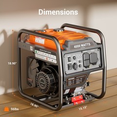 Efurden Generator 4400W Portable Inverter Generator Gas Powered Power Equipment