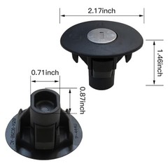 8U5Z9C268B Black Locking Gas Fuel Tank Cover Plug Cap with 2 Keys For Ford