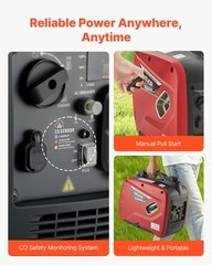 VEVOR Inverter Generator 3000W Peak Watt Quiet Inverter Generator Gas Powered