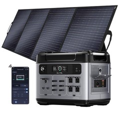 Power Station 2400W/ 2048Wh Solar Generator ++PV100 Fast Charging for Emergencie