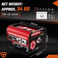 5000W Gas Inverter Generator Electric Start 110V+220V Generators Portable Quiet