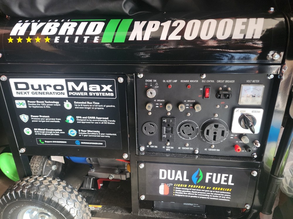 DuroMax XP12000EH Gas or Propane Dual Fuel Electric Start Portable Generator