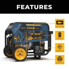 FIRMAN 10,000-W Portable Tri Fuel Gas Generator with Electric Start, CO Sensor