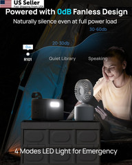 DaranEner 2026 Portable Power Station 89.6Wh LiFePO4 100W 89.6Wh, Black