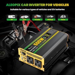 500 Watt Power Inverter for Vehicles, Car Power MSW Inverter 500 Watt Black
