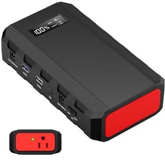 88Wh Portable Power Station 24000mAh Camping Solar Generator(Solar Panel Black