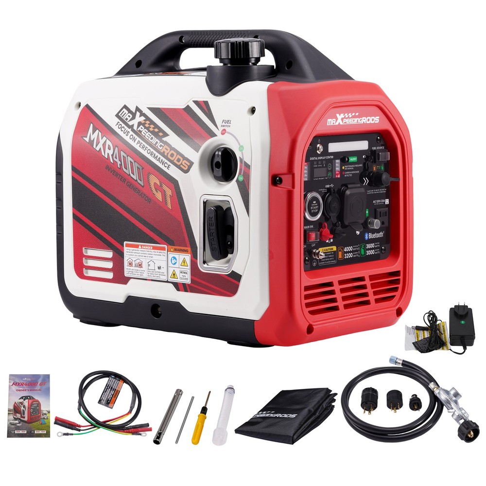 4KW Dual Fuel Generator Inverter Portable LPG/Gas Bluetooth Start 60dB