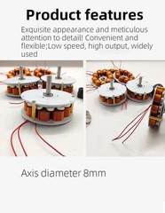 Miniature Disc-Core Generator 50W 24V High Magnetic Field 100-650rpm 85mm*25mm