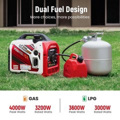 Dual Fuel Inverter Generator Portable Super Quiet Electric Start EV-charging