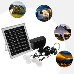 Solar Inverter, Power Generator, Solar Generator with Bulbs & Solar Panel