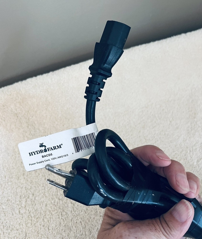 Hydrofarm BACD5, 120 V Power Supply Cord, 8