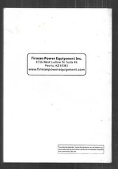 FIRMAN Portable Inverter Generator Owner’s Manual W03083